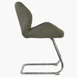 Corfu Taupe Faux Leather Office Chair Without Wheels 9 Corfu Taupe Faux Leather Office Chair Without Wheels -Furniture Specialty Store corfu taupe 3