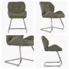 Corfu Taupe Faux Leather Office Chair Without Wheels -Furniture Specialty Store corfu taupe 5