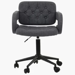 Croyde Dark Grey Fabric Swivel Home Office Chair -Furniture Specialty Store croyde charcoal 2