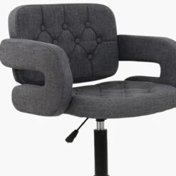 Croyde Dark Grey Fabric Swivel Home Office Chair -Furniture Specialty Store croyde charcoal 4