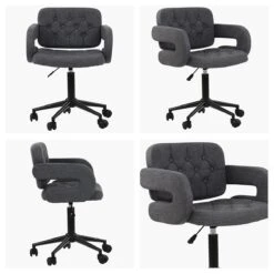Croyde Dark Grey Fabric Swivel Home Office Chair -Furniture Specialty Store croyde charcoal 5