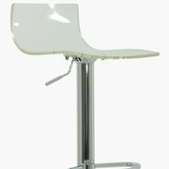 Crystal Clear Acrylic Chrome Base Barstool -Furniture Specialty Store crystal clear 4 1