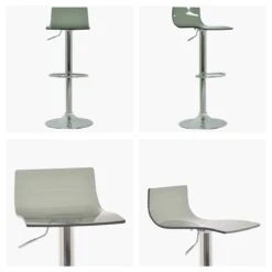 Crystal Smoke Acrylic Chrome Base Bar Stool -Furniture Specialty Store crystal smoke white