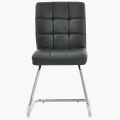 Cuba Black Faux Leather Office Chair Without Wheels