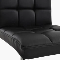 Cuba Black Faux Leather Office Chair Without Wheels -Furniture Specialty Store cuba black 5