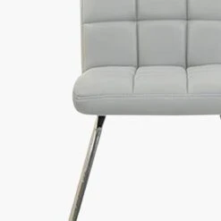 Cuba Grey Faux Leather Office Chair Without Wheels -Furniture Specialty Store cuba grey 5