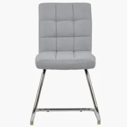Cuba Grey Fabric Office Chair Without Wheels