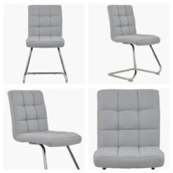 Cuba Grey Fabric Office Chair Without Wheels -Furniture Specialty Store cuba grey fabric white