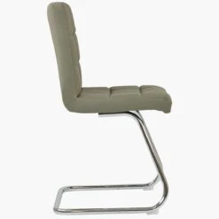 Cuba Taupe Faux Leather Office Chair Without Wheels -Furniture Specialty Store cuba taupe 3
