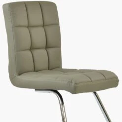 Cuba Taupe Faux Leather Office Chair Without Wheels -Furniture Specialty Store cuba taupe 4