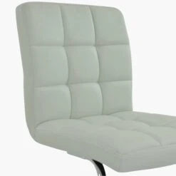 Cuba White Faux Leather Office Chair Without Wheels -Furniture Specialty Store cuba white 4 1