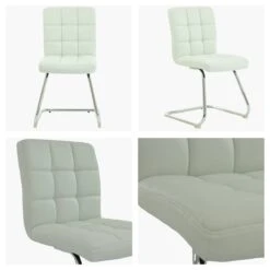 Cuba White Faux Leather Office Chair Without Wheels -Furniture Specialty Store cuba white white