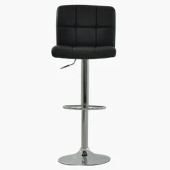 Cuban Black Faux Leather Chrome Base Bar Stool -Furniture Specialty Store cuban black3