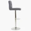 Cuban Dark Grey Fabric Chrome Base Breakfast Stool -Furniture Specialty Store cuban chacoal fab 1