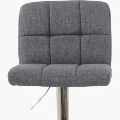 Cuban Dark Grey Fabric Chrome Base Breakfast Stool -Furniture Specialty Store cuban chacoal fab 5