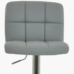 Cuban Grey Faux Leather Chrome Base Kitchen Stool -Furniture Specialty Store cuban grey 4 1