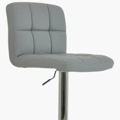 Cuban Grey Faux Leather Chrome Base Kitchen Stool -Furniture Specialty Store cuban grey 5 1