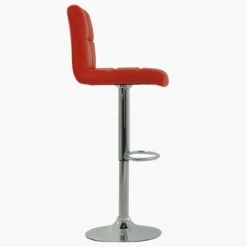 Cuban Red Faux Leather Chrome Base Barstool -Furniture Specialty Store cuban red 3