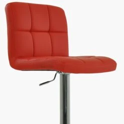 Cuban Red Faux Leather Chrome Base Barstool -Furniture Specialty Store cuban red 4