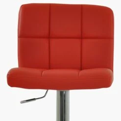 Cuban Red Faux Leather Chrome Base Barstool -Furniture Specialty Store cuban red 5