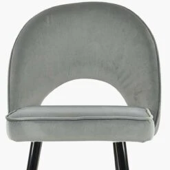 Delaware Grey Velvet Black Leg Barstool -Furniture Specialty Store delaware light grey velvet black leg 4