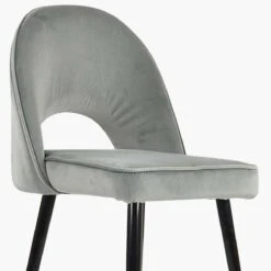 Delaware Grey Velvet Black Leg Barstool -Furniture Specialty Store delaware light grey velvet black leg 5