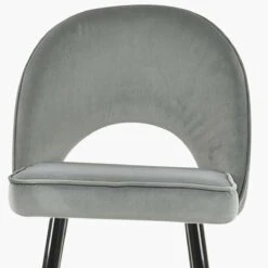 Delaware Grey Velvet Black Gold Leg Kitchen Stool -Furniture Specialty Store delaware light grey velvet gold tip 4