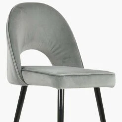 Delaware Grey Velvet Black Gold Leg Kitchen Stool -Furniture Specialty Store delaware light grey velvet gold tip 5