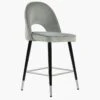 Delaware Grey Velvet Black Silver Leg Breakfast Stool -Furniture Specialty Store delaware light grey velvet silver tip 1 1