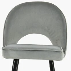 Delaware Grey Velvet Black Silver Leg Breakfast Stool -Furniture Specialty Store delaware light grey velvet silver tip 4 1
