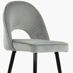 Delaware Grey Velvet Black Silver Leg Breakfast Stool -Furniture Specialty Store delaware light grey velvet silver tip 5 1