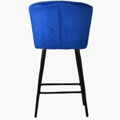 Dove Blue Velvet Black Leg Bar Stool -Furniture Specialty Store dove blue velvet black leg 4