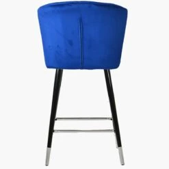 Dove Blue Velvet Black Silver Leg Bar Stool -Furniture Specialty Store dove blue velvet silver tip 4