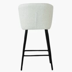 Dove Cream Boucle Black Leg Breakfast Stool -Furniture Specialty Store dove cream black leg 4