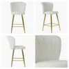 Dove Cream Boucle Gold Leg Bar Stool -Furniture Specialty Store dove cream gold leg 5