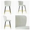 Dove Cream Boucle Black Gold Leg Kitchen Stool -Furniture Specialty Store dove cream gold tip leg 5
