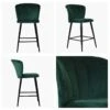 Dove Green Velvet Black Leg Breakfast Stool -Furniture Specialty Store dove green black leg 5