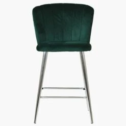 Dove Green Velvet Chrome Leg Barstool -Furniture Specialty Store dove green chrome leg 2
