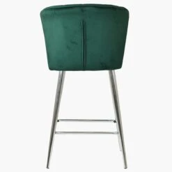 Dove Green Velvet Chrome Leg Barstool -Furniture Specialty Store dove green chrome leg 4