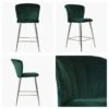 Dove Green Velvet Chrome Leg Barstool -Furniture Specialty Store dove green chrome leg 5