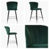 Dove Green Velvet Black Silver Leg Breakfast Stool -Furniture Specialty Store dove green silver tip 5