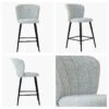 Dove Grey Boucle Black Leg Bar Stool -Furniture Specialty Store dove grey boucle black leg 5