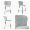 Dove Grey Boucle Chrome Leg Kitchen Stool -Furniture Specialty Store dove grey boucle chrome leg 5