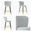 Dove Grey Boucle Black Gold Leg Barstool 1 Dove Grey Boucle Black Gold Leg Barstool -Furniture Specialty Store dove grey boucle gold tip 5