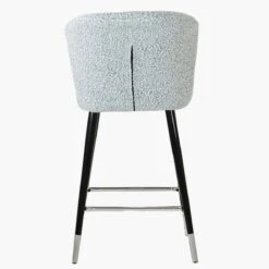 Dove Grey Boucle Black Silver Leg Bar Stool -Furniture Specialty Store dove grey boucle silver tip 4
