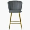 Dove Dark Grey Faux Leather Gold Leg Barstool -Furniture Specialty Store dove grey leather gold leg 4