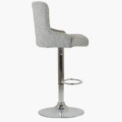 Drummond Stone Grey Boucle Chrome Base Kitchen Stool -Furniture Specialty Store drummond beige 3