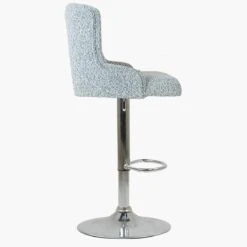 Drummond Grey Boucle Chrome Base Bar Stool -Furniture Specialty Store drummond grey 1