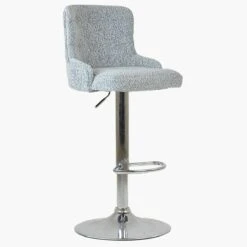 Drummond Grey Boucle Chrome Base Bar Stool -Furniture Specialty Store drummond grey 2