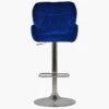 Eris Blue Velvet Chrome Base Kitchen Stool -Furniture Specialty Store eris blue 1
